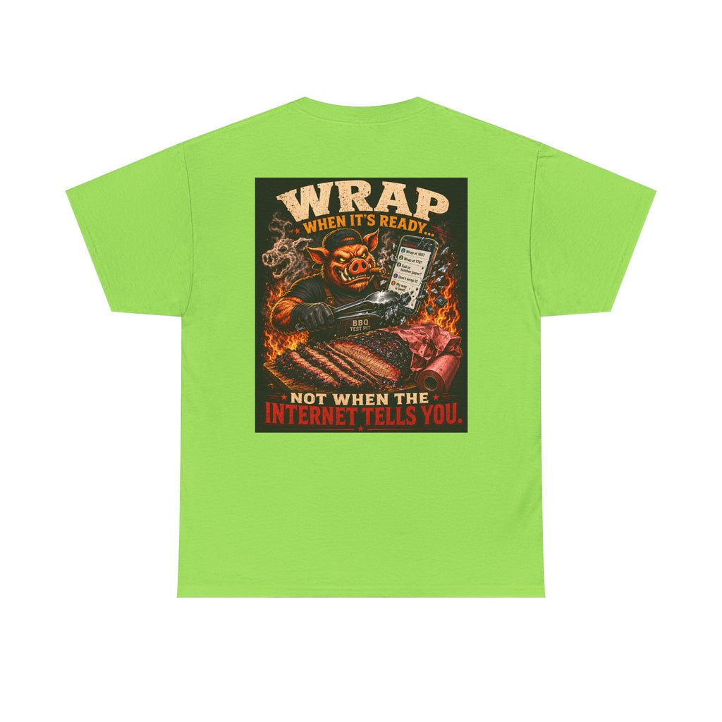 BBQ Test Pit Wrap When It's Ready soft tee mockup