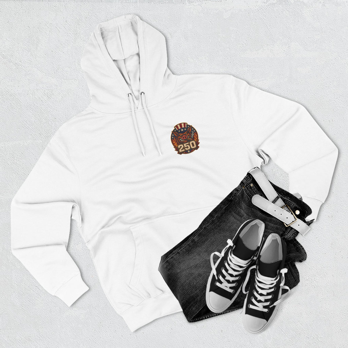 BBQ Test Pit 250 Years of Freedom hoodie mockup