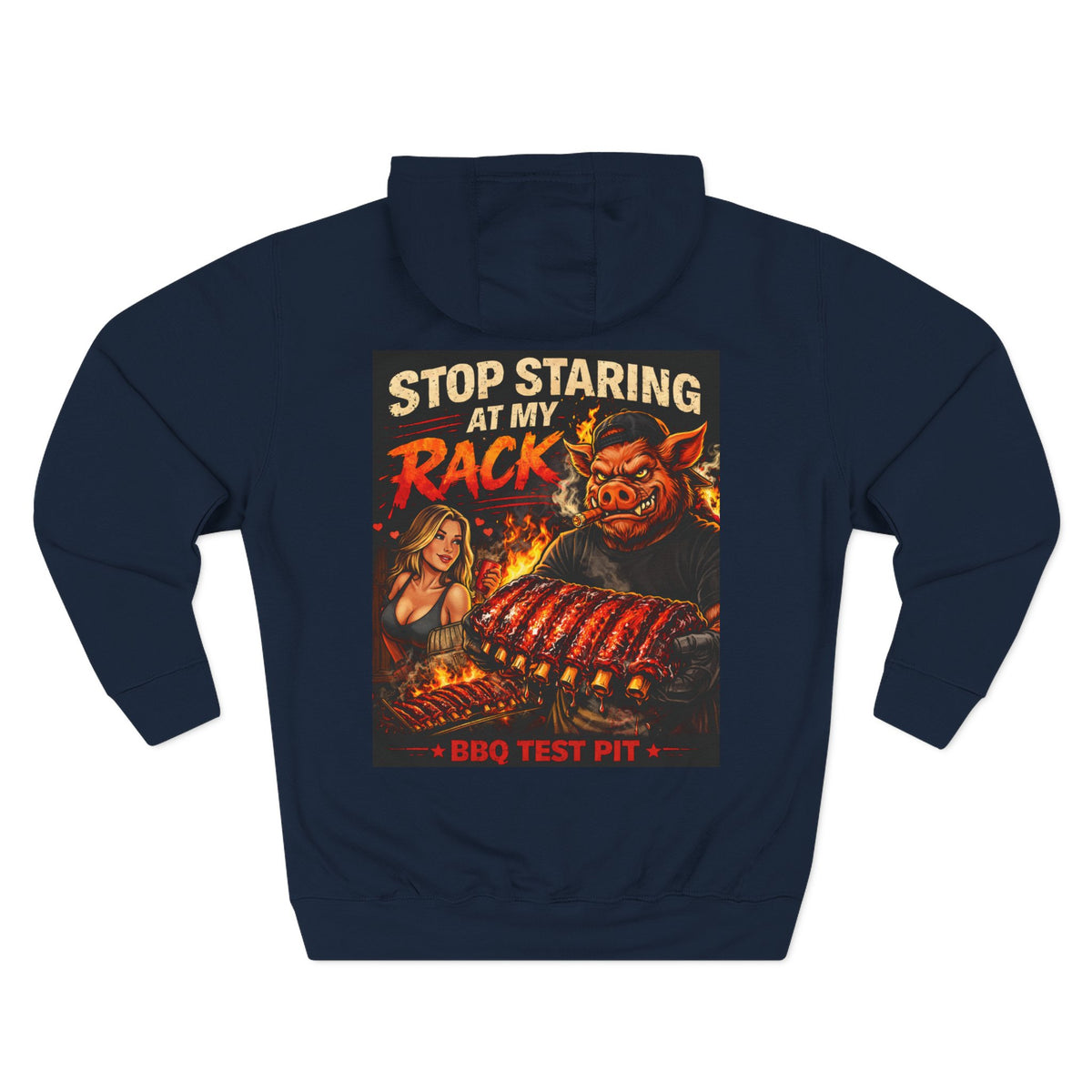 BBQ Test Pit Stop Staring At My Rack hoodie mockup