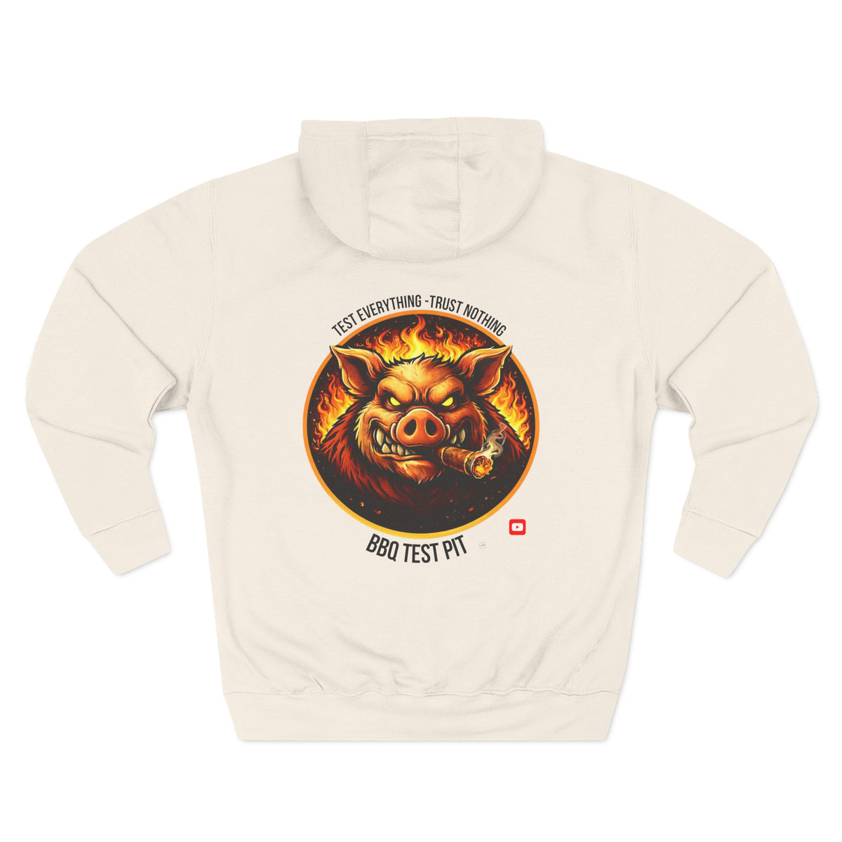 BBQ Test Pit logo hoodie mockup