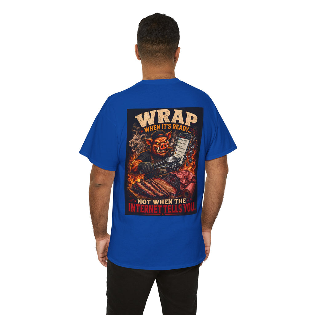 BBQ Test Pit Wrap When It's Ready soft tee mockup