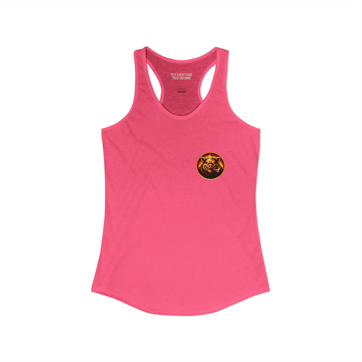 BBQ Test Pit logo women's tank mockup