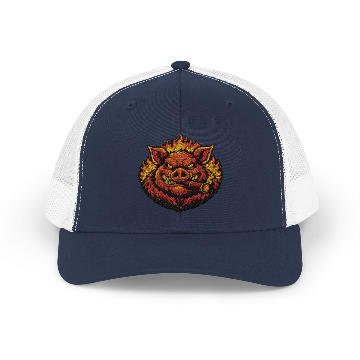 BBQ Test Pit trucker hat mockup