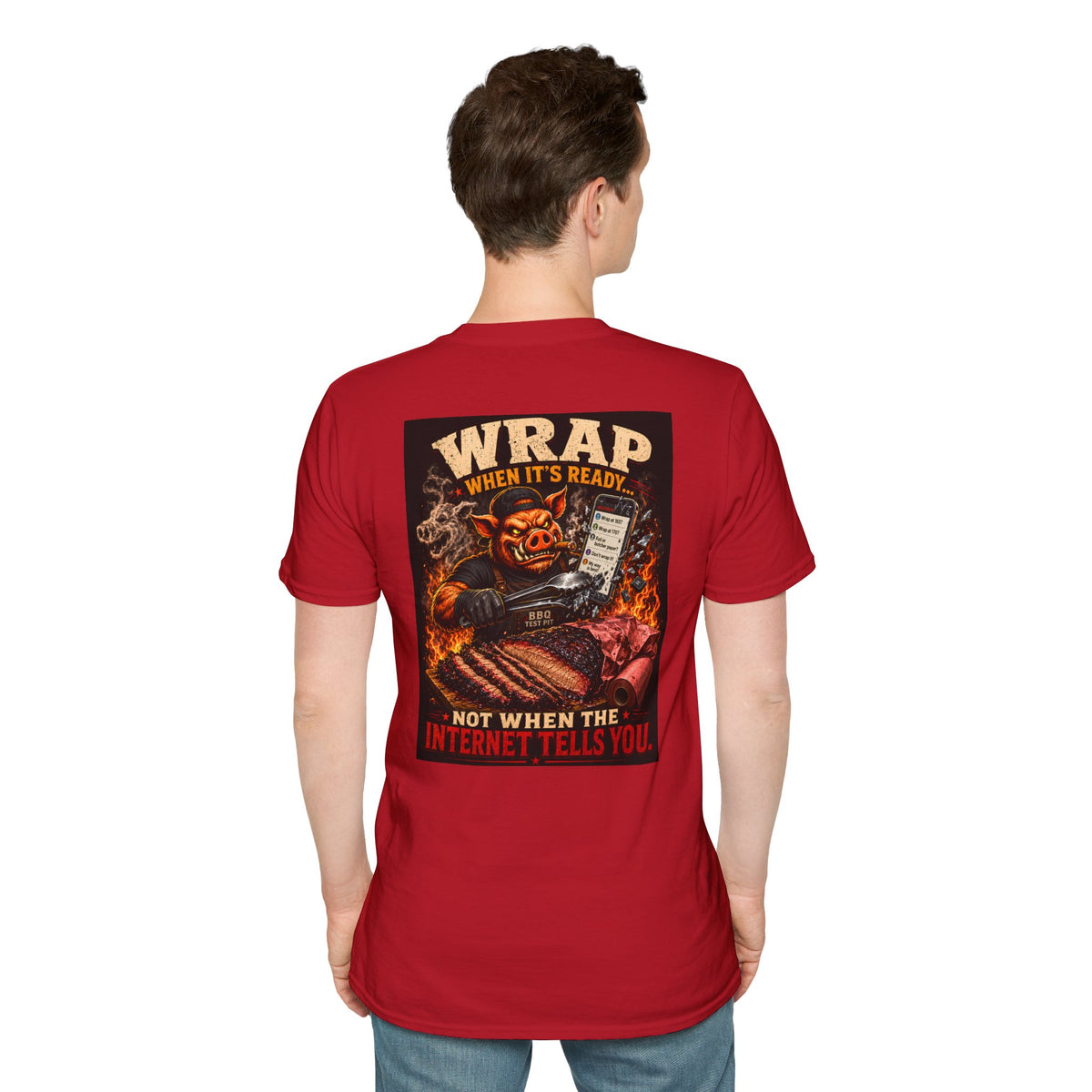 BBQ Test Pit Wrap When It's Ready tee mockup