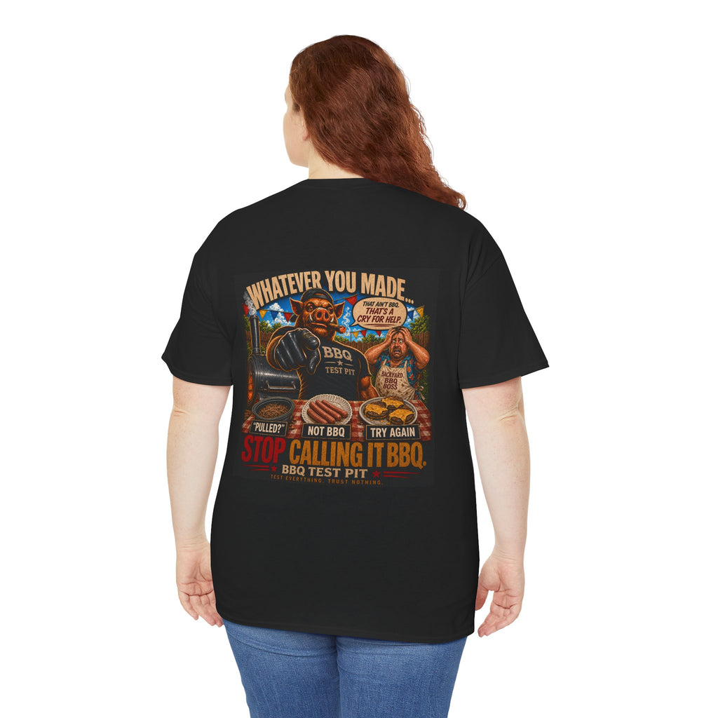 BBQ Test Pit Stop Calling It BBQ heavy tee mockup