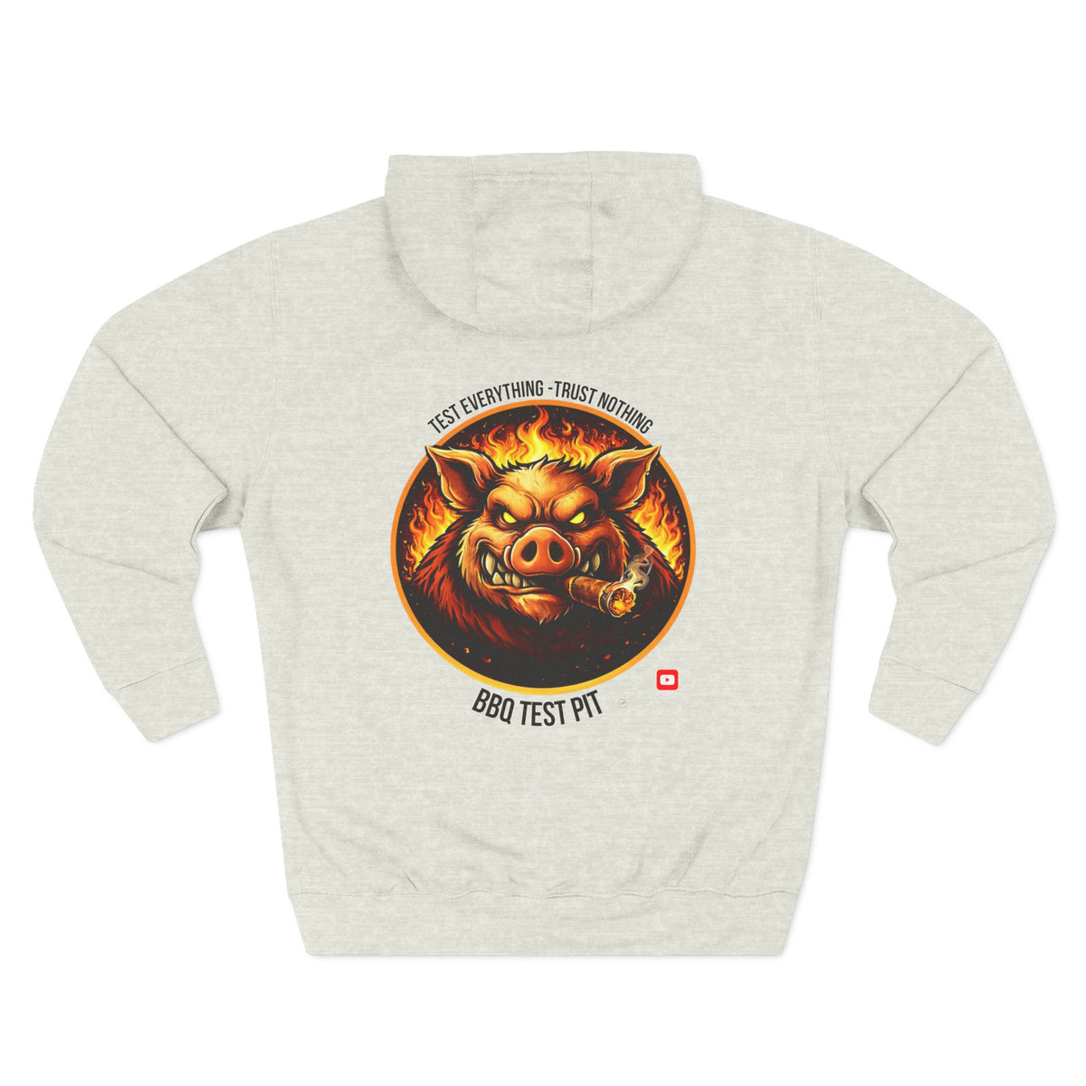 BBQ Test Pit logo hoodie mockup