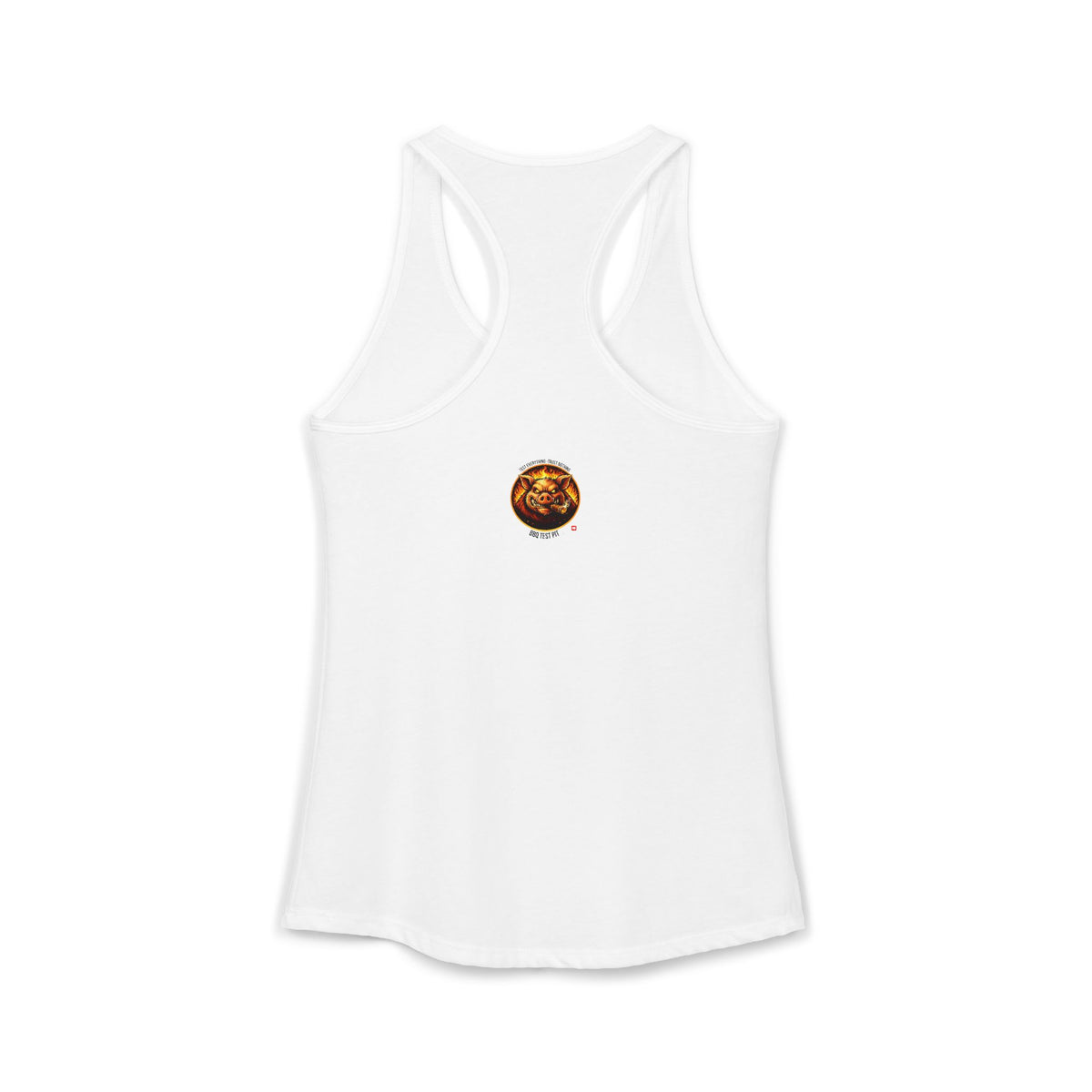 BBQ Test Pit logo women's tank mockup