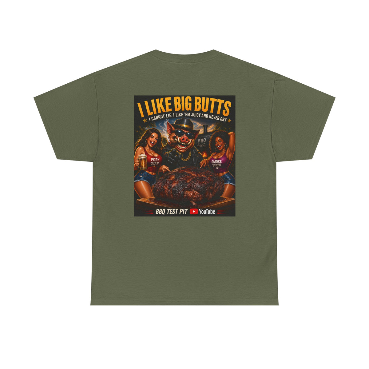 BBQ Test Pit I Like Big Butts tee mockup