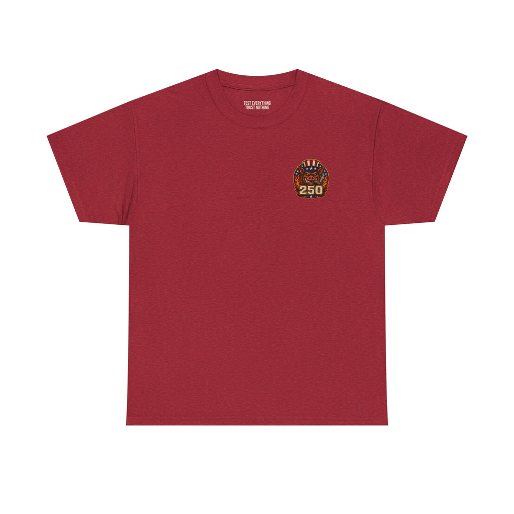 BBQ Test Pit 250 Years of Freedom soft tee mockup