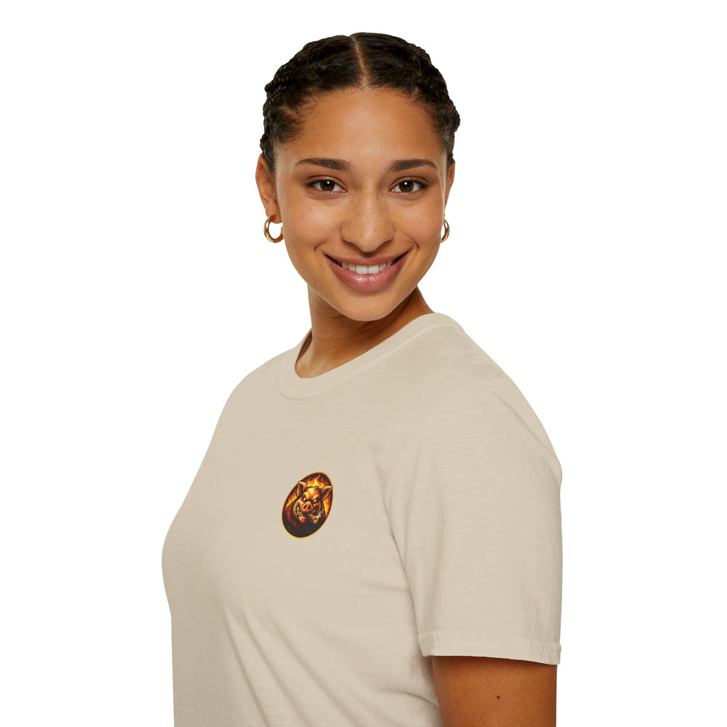BBQ Test Pit logo soft tee mockup