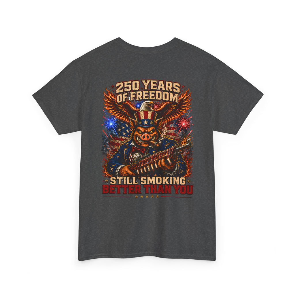 BBQ Test Pit 250 Years of Freedom soft tee mockup