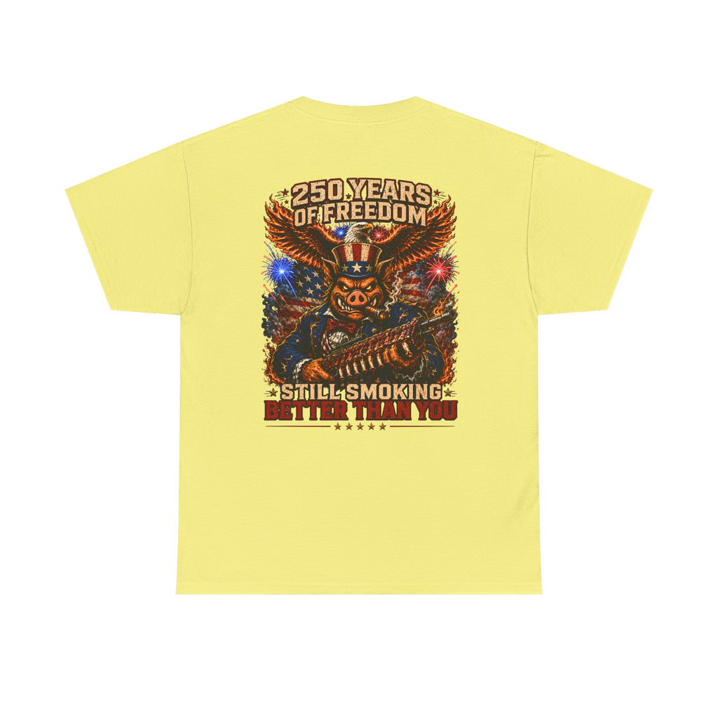 BBQ Test Pit 250 Years of Freedom soft tee mockup