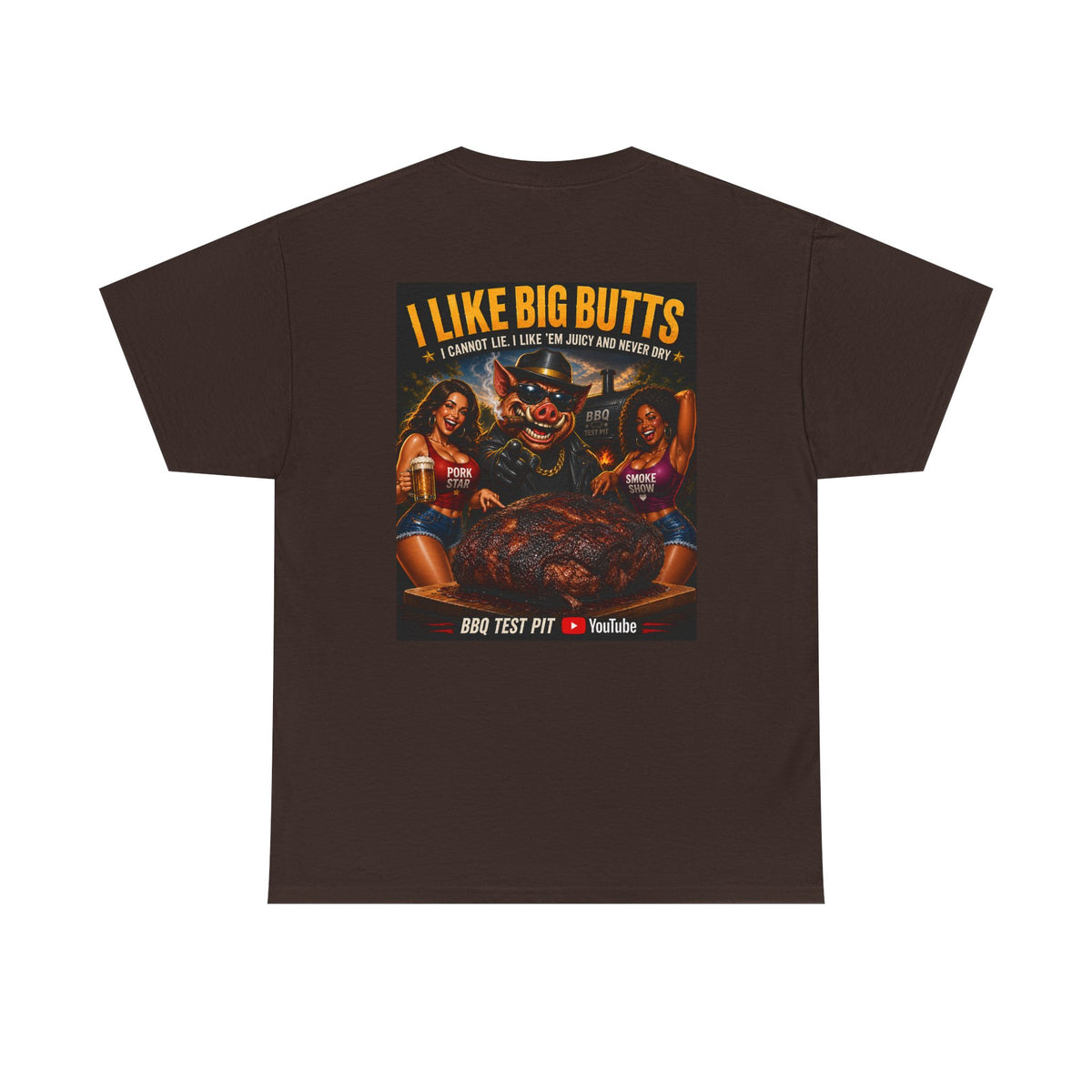 BBQ Test Pit I Like Big Butts tee mockup