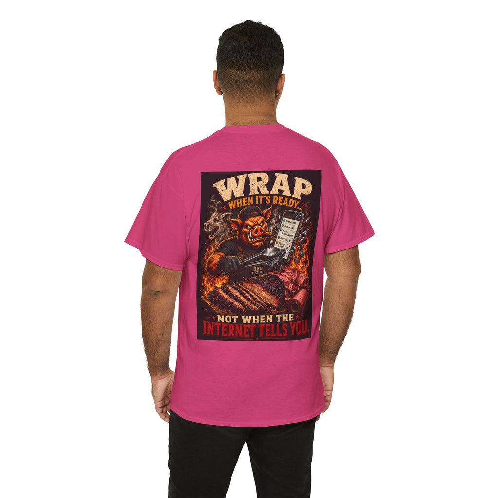 BBQ Test Pit Wrap When It's Ready soft tee mockup