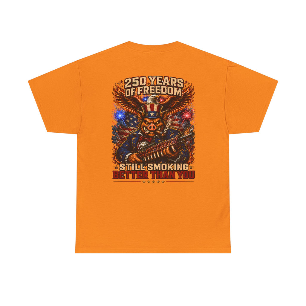 BBQ Test Pit 250 Years of Freedom soft tee mockup