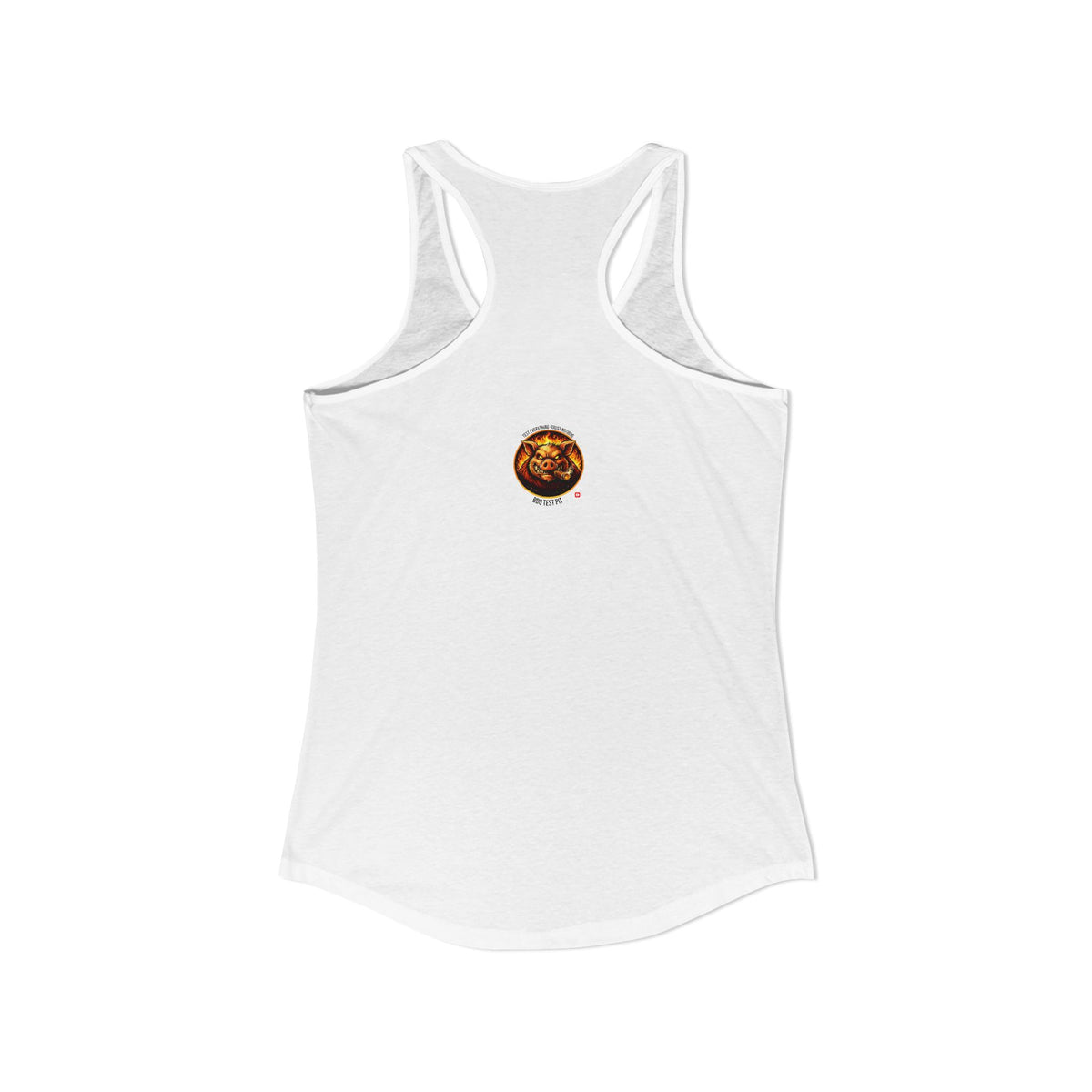 BBQ Test Pit logo women's tank mockup