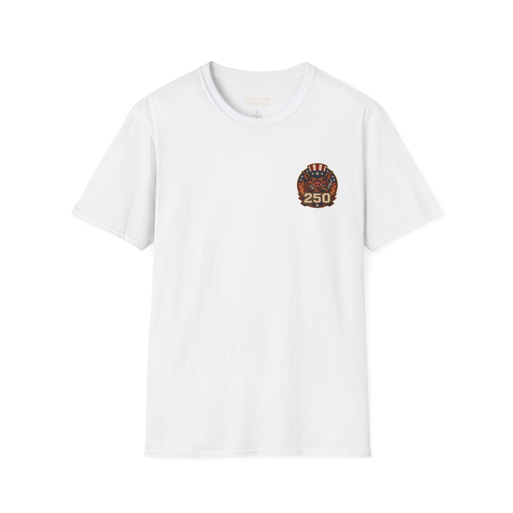 BBQ Test Pit 250 Years of Freedom tee mockup