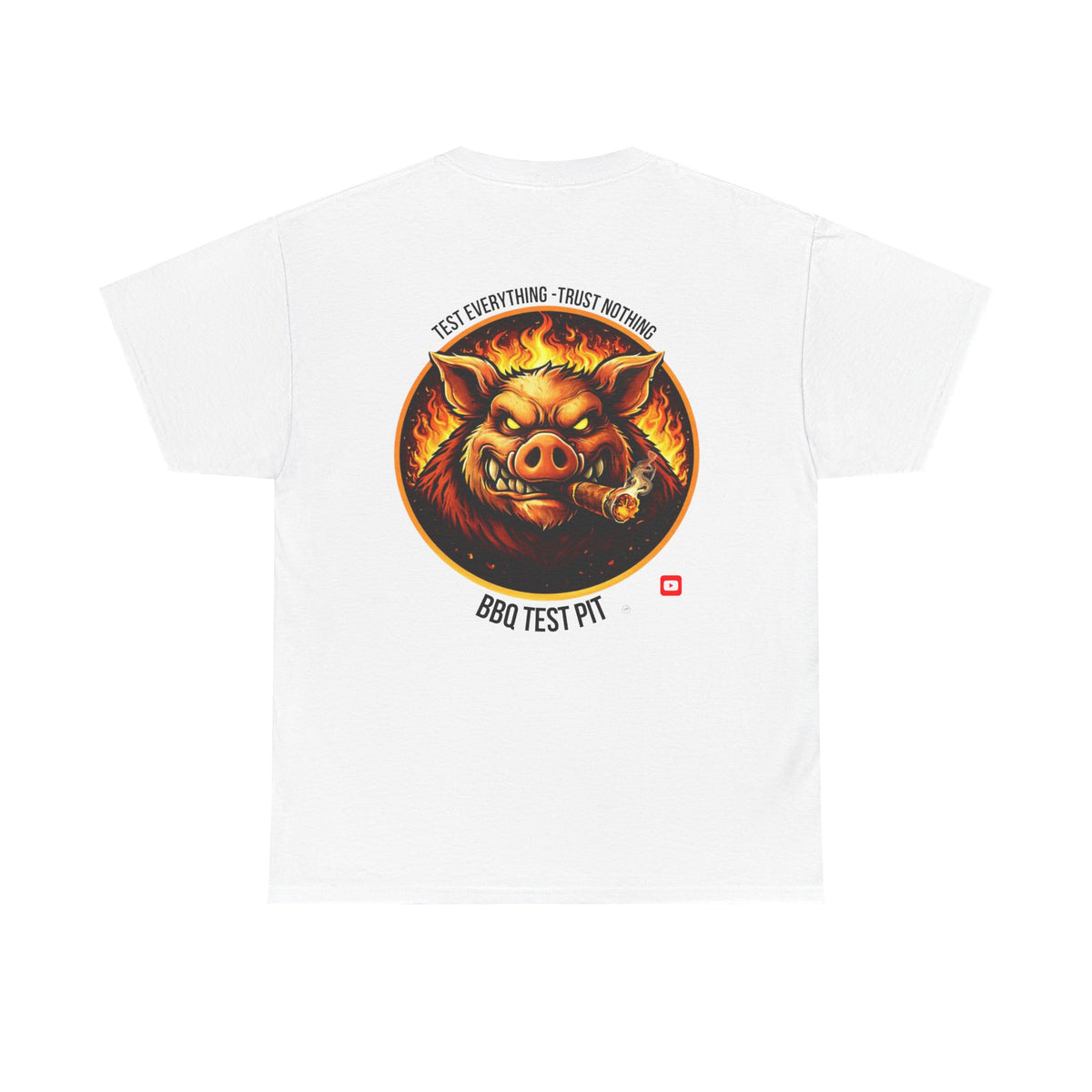BBQ Test Pit logo tee mockup