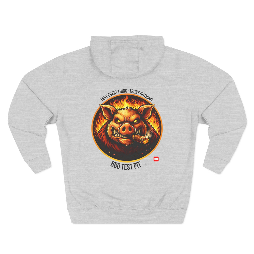 BBQ Test Pit logo hoodie mockup