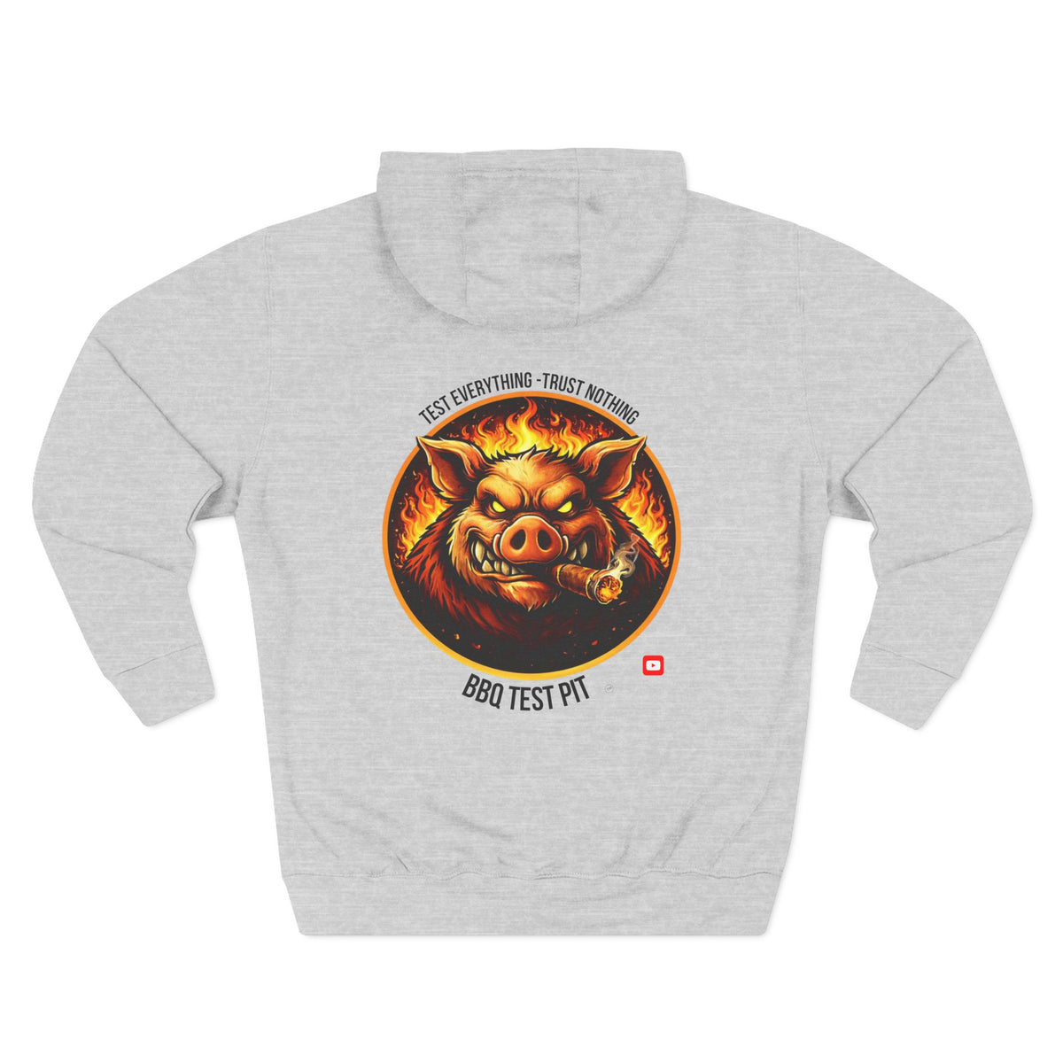 BBQ Test Pit logo hoodie mockup