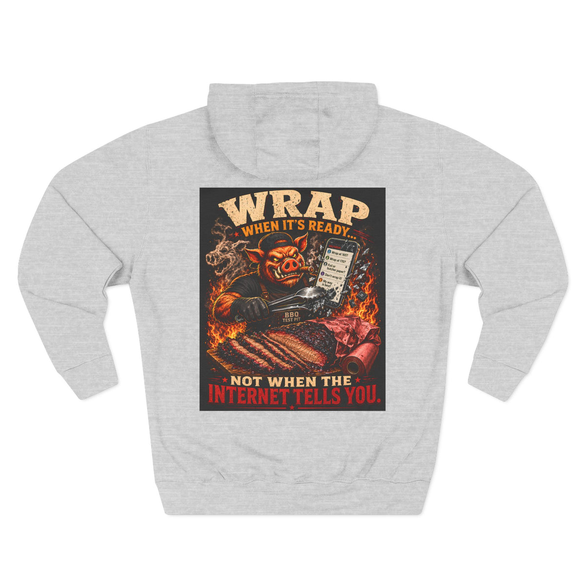 BBQ Test Pit Wrap When It's Ready hoodie mockup