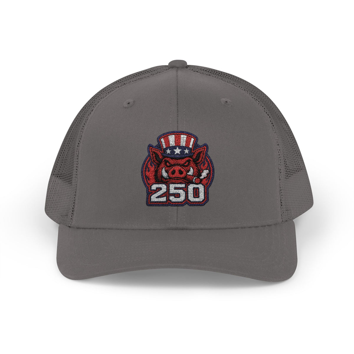 BBQ Test Pit 250 Years of Freedom trucker hat mockup