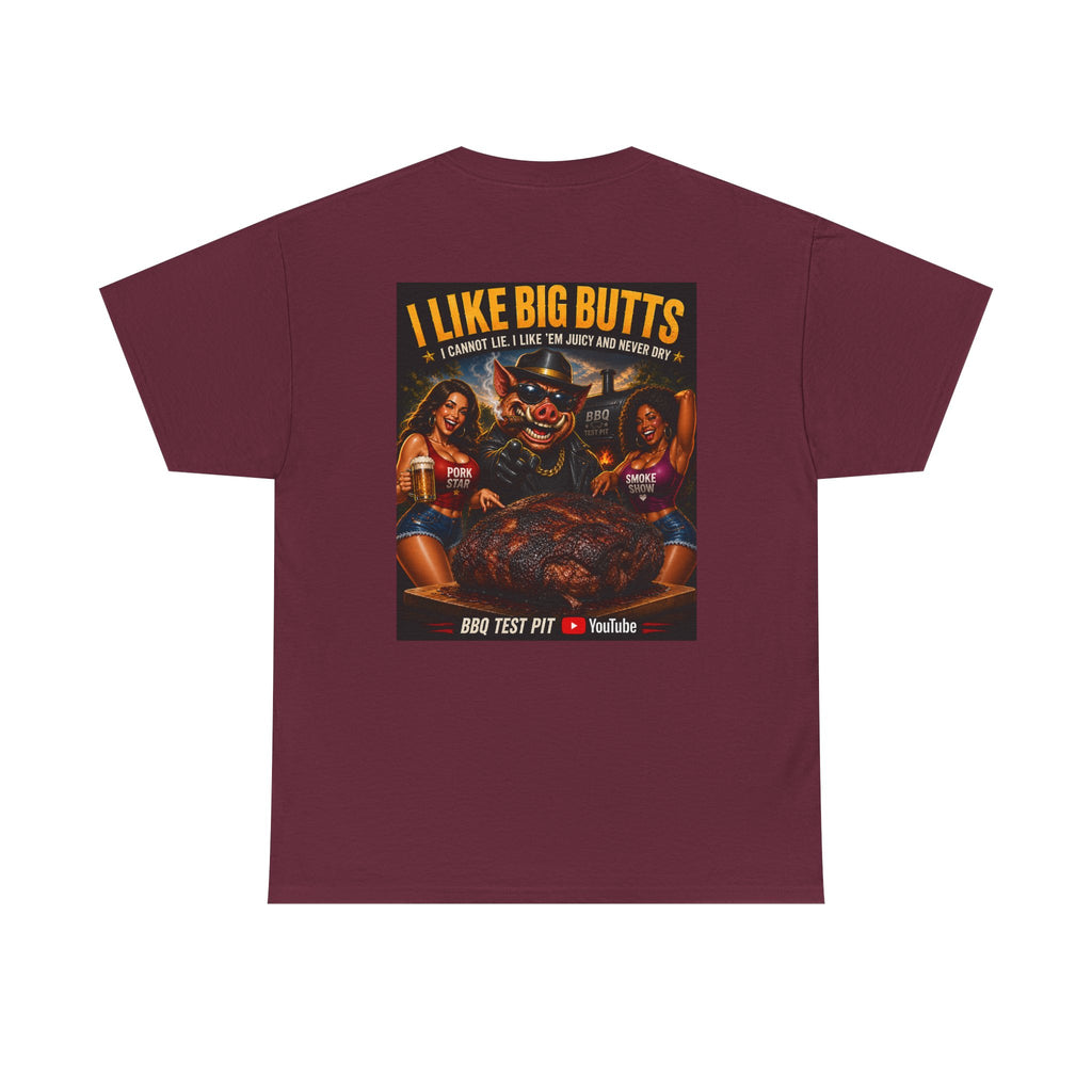 BBQ Test Pit I Like Big Butts tee mockup