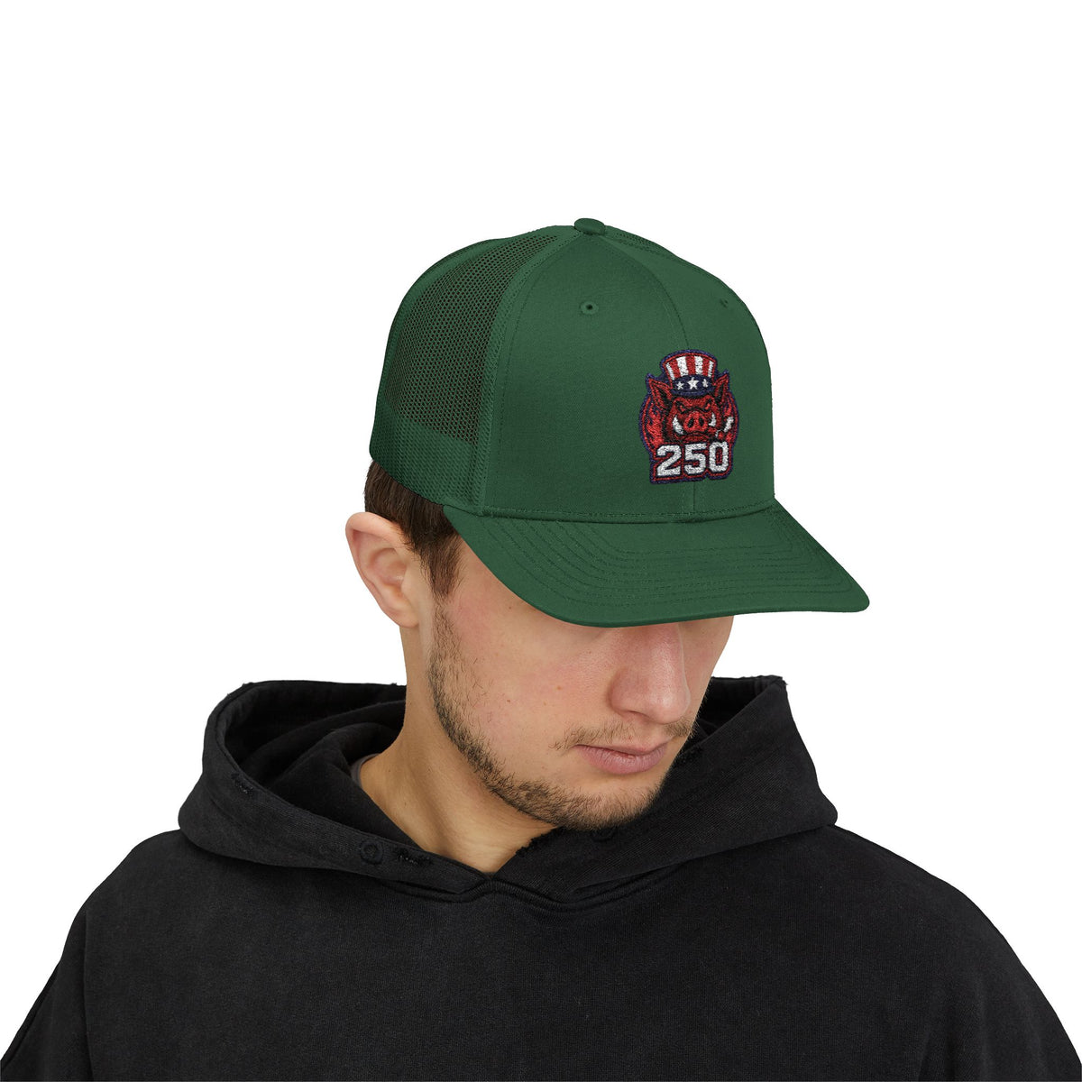 BBQ Test Pit 250 Years of Freedom trucker hat mockup