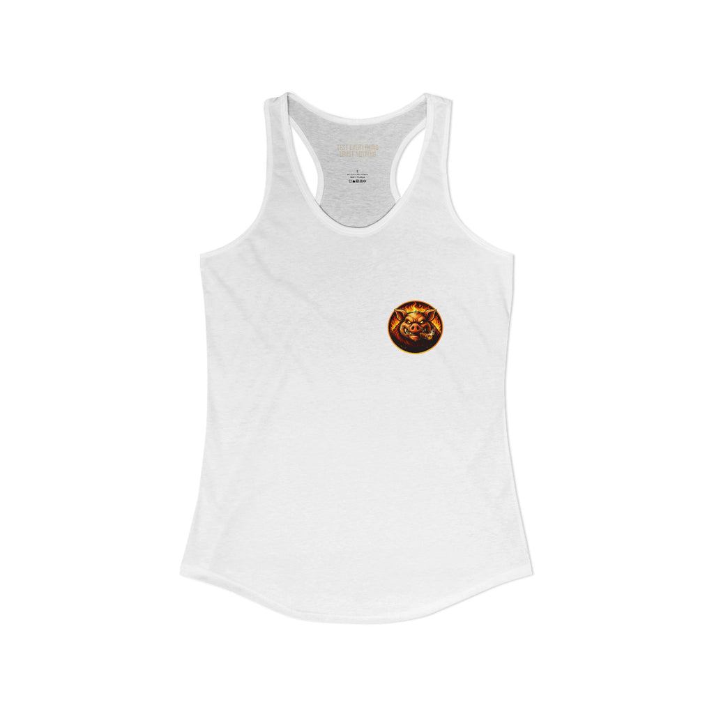 BBQ Test Pit logo women's tank mockup