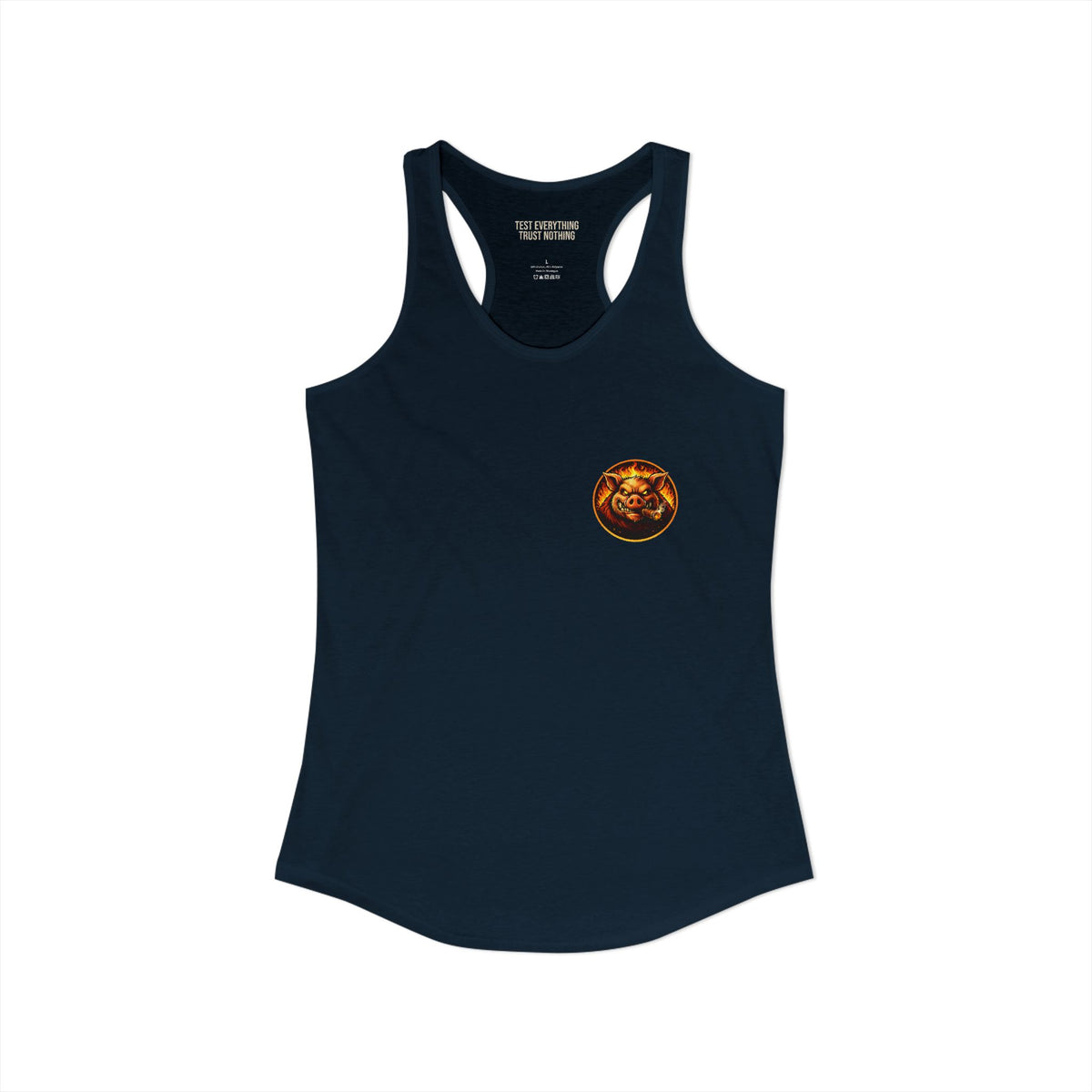 BBQ Test Pit logo women's tank mockup