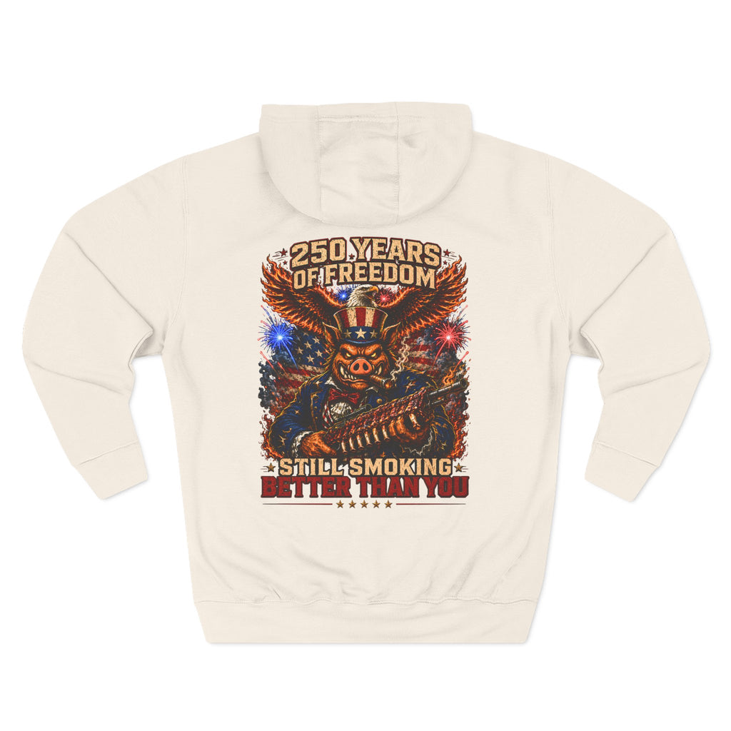 BBQ Test Pit 250 Years of Freedom hoodie mockup