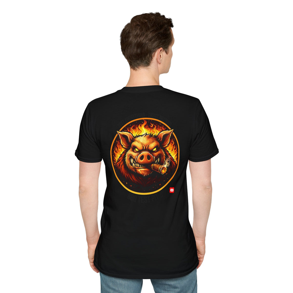 BBQ Test Pit logo soft tee mockup