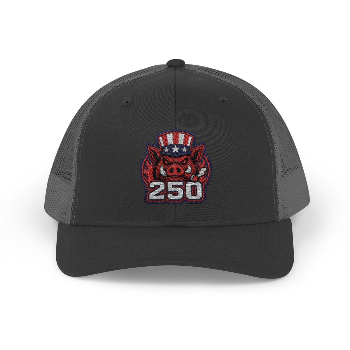 BBQ Test Pit 250 Years of Freedom trucker hat mockup