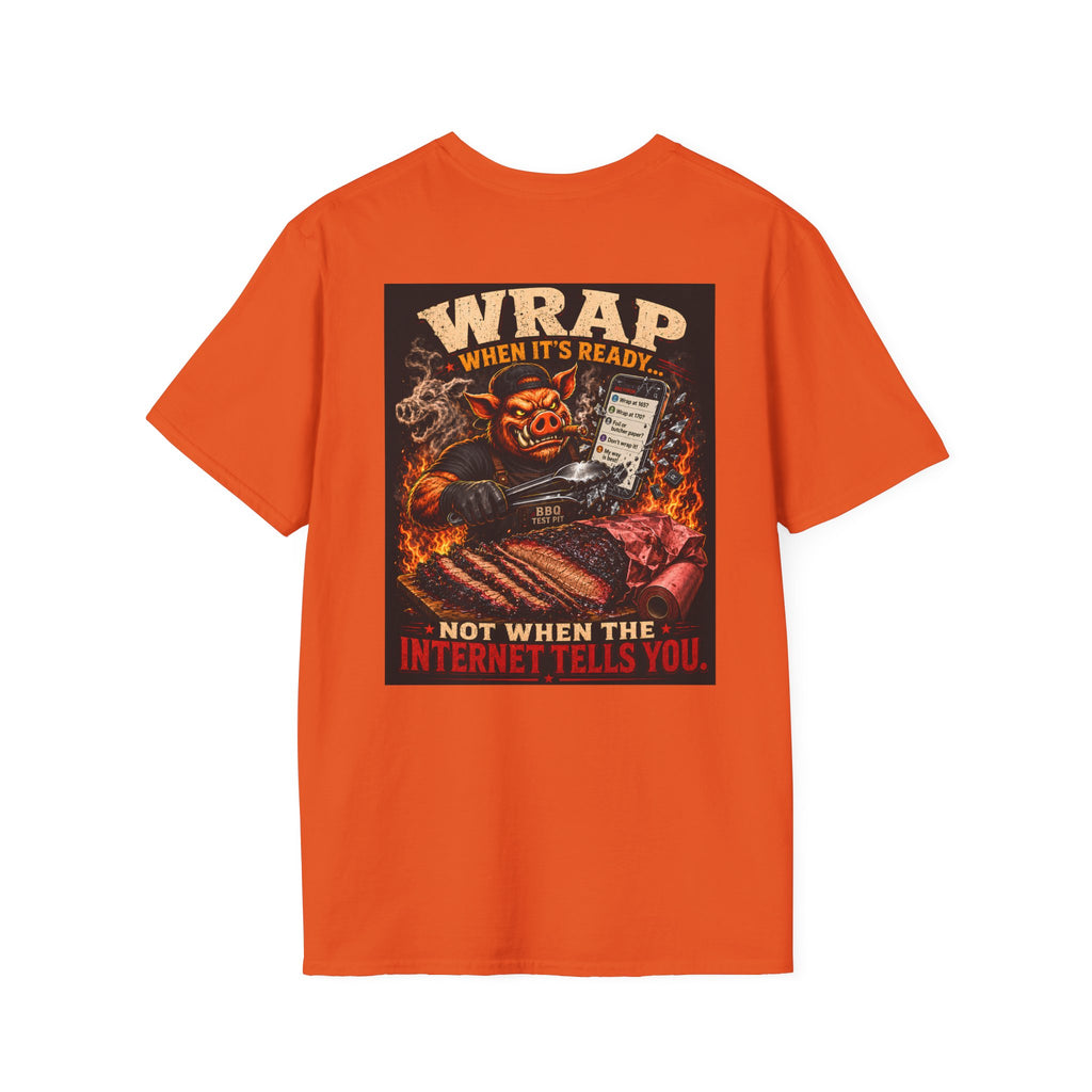 BBQ Test Pit Wrap When It's Ready tee mockup