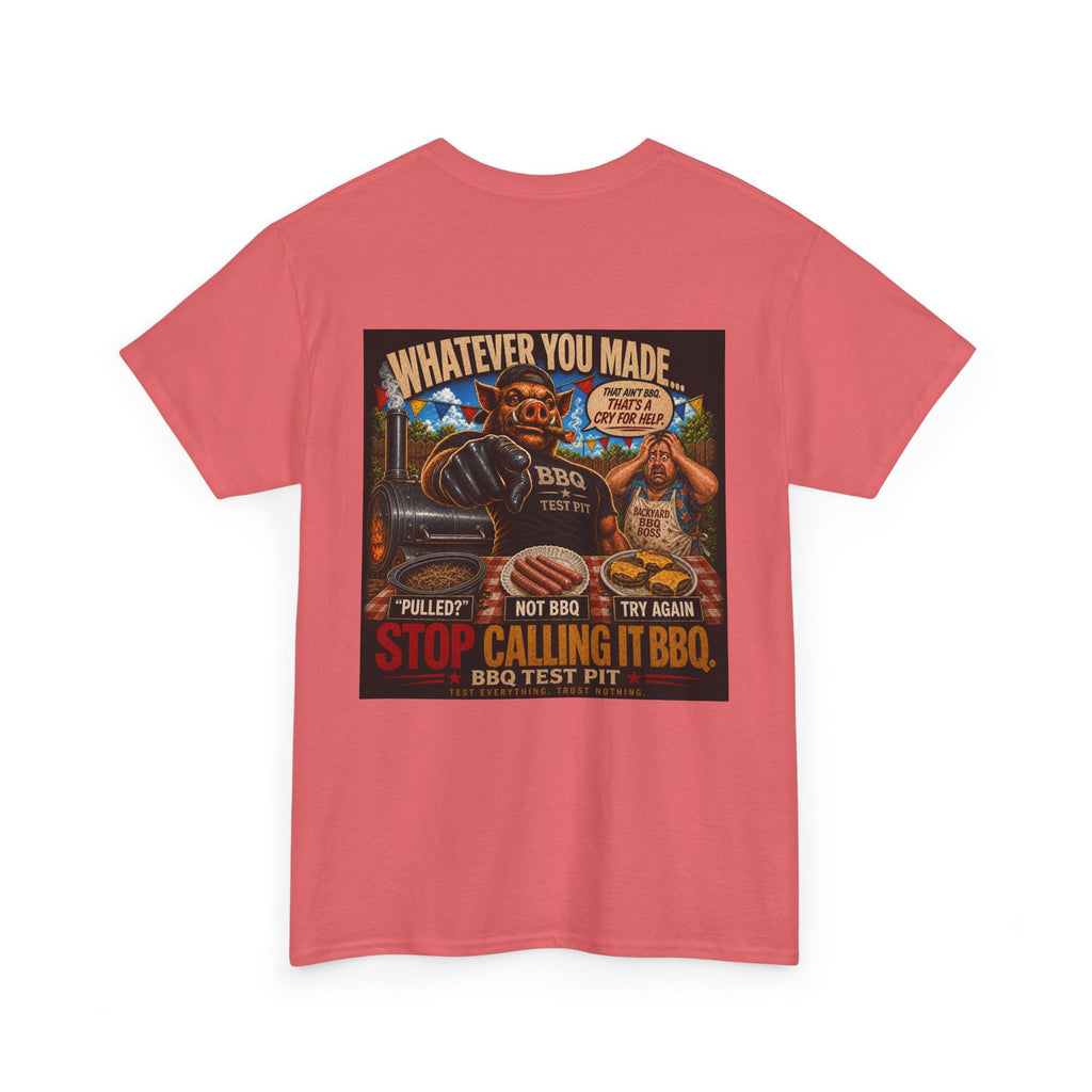 BBQ Test Pit Stop Calling It BBQ heavy tee mockup