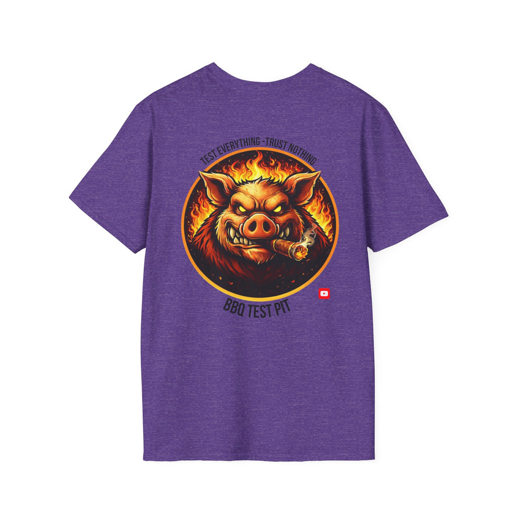 BBQ Test Pit logo soft tee mockup