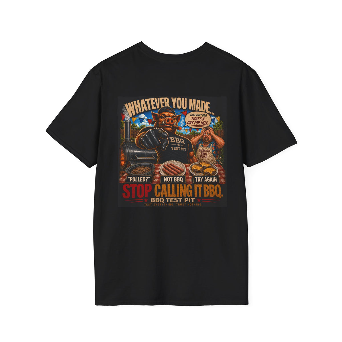 BBQ Test Pit Stop Calling It BBQ tee mockup