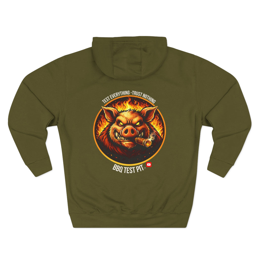 BBQ Test Pit logo hoodie mockup