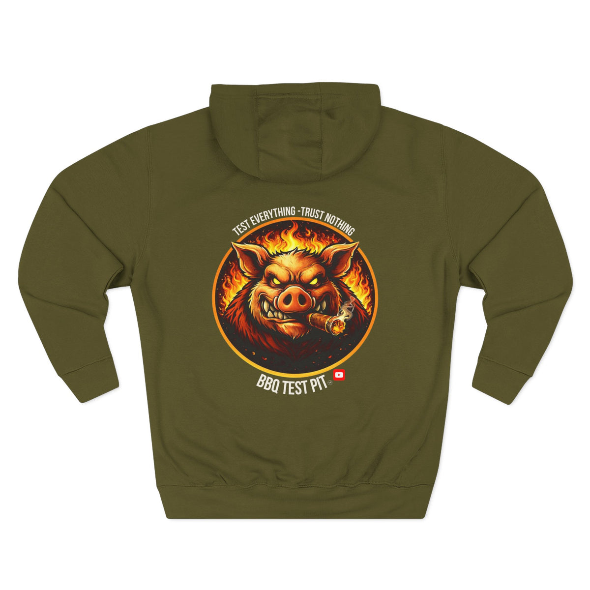 BBQ Test Pit logo hoodie mockup