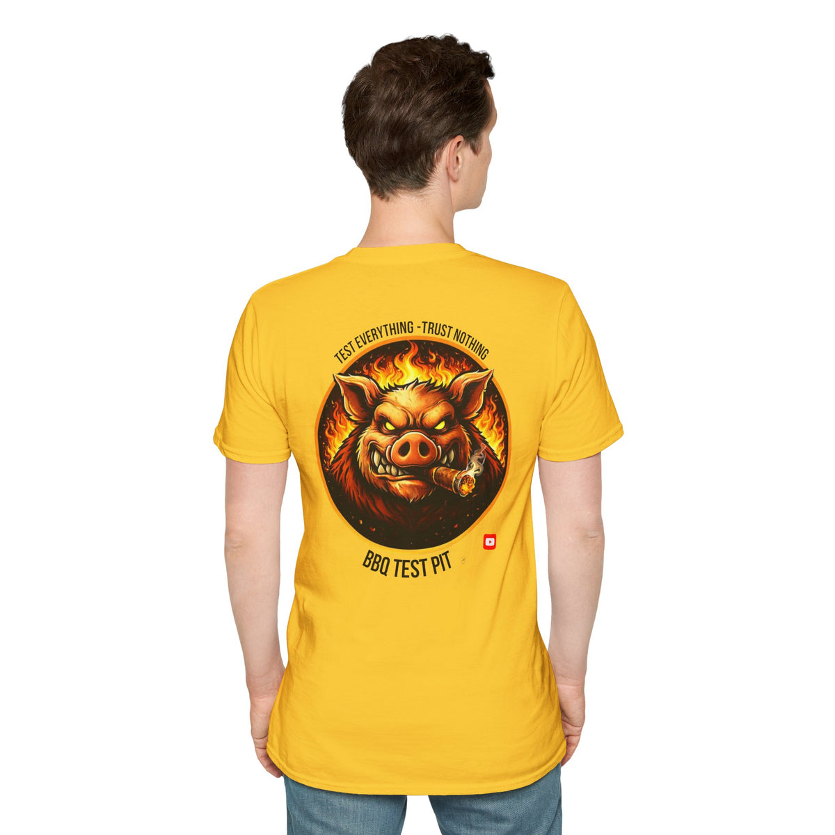 BBQ Test Pit logo soft tee mockup