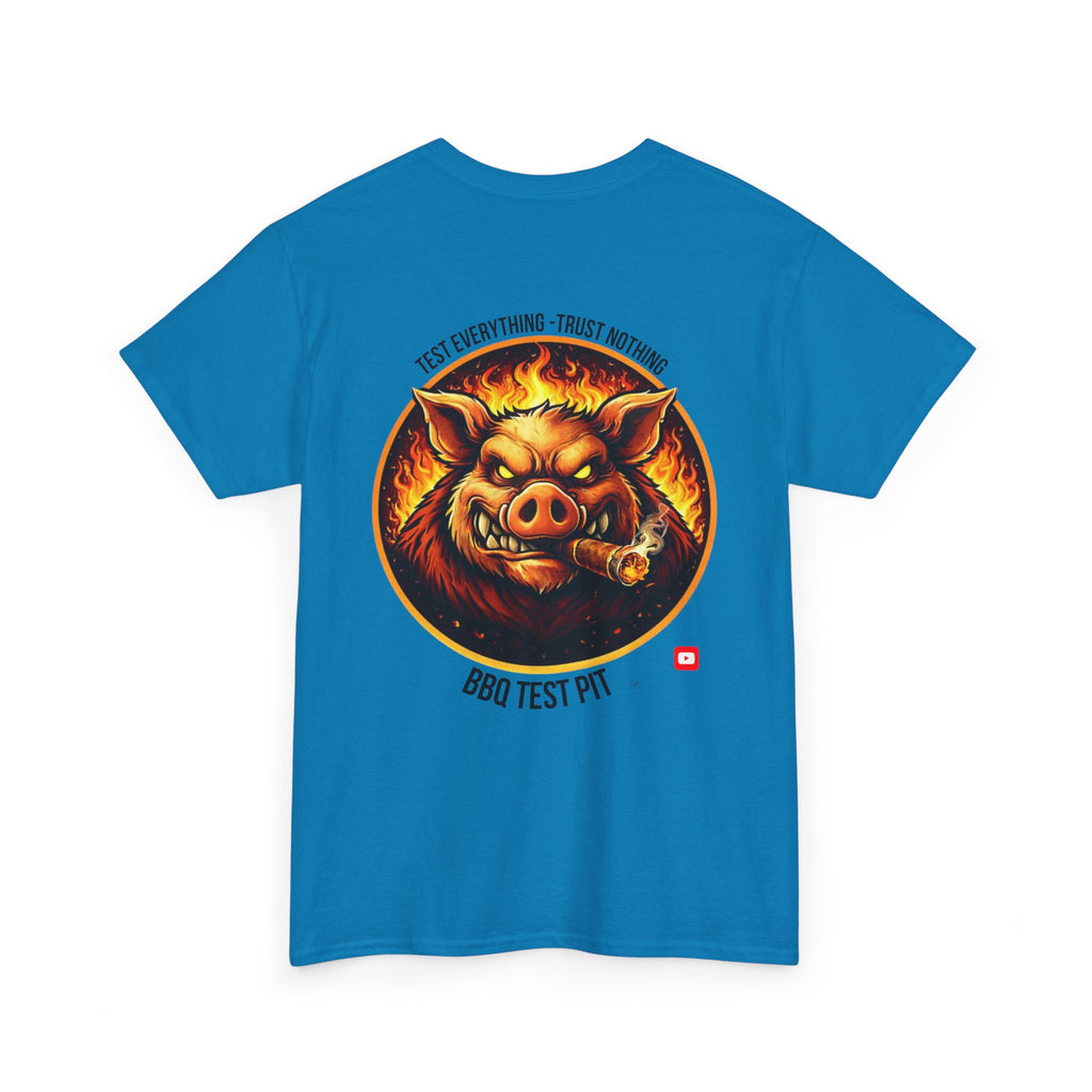 BBQ Test Pit logo tee mockup