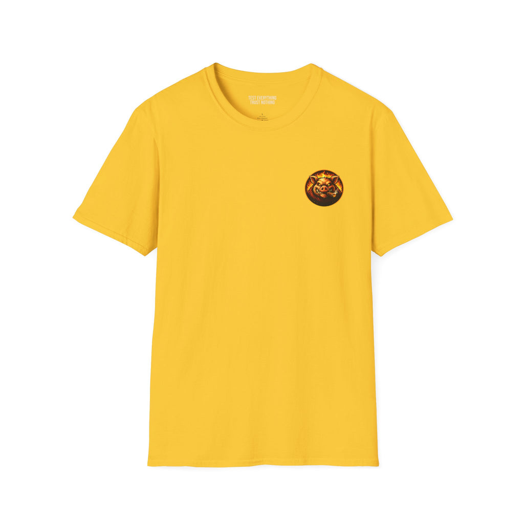 BBQ Test Pit logo soft tee mockup