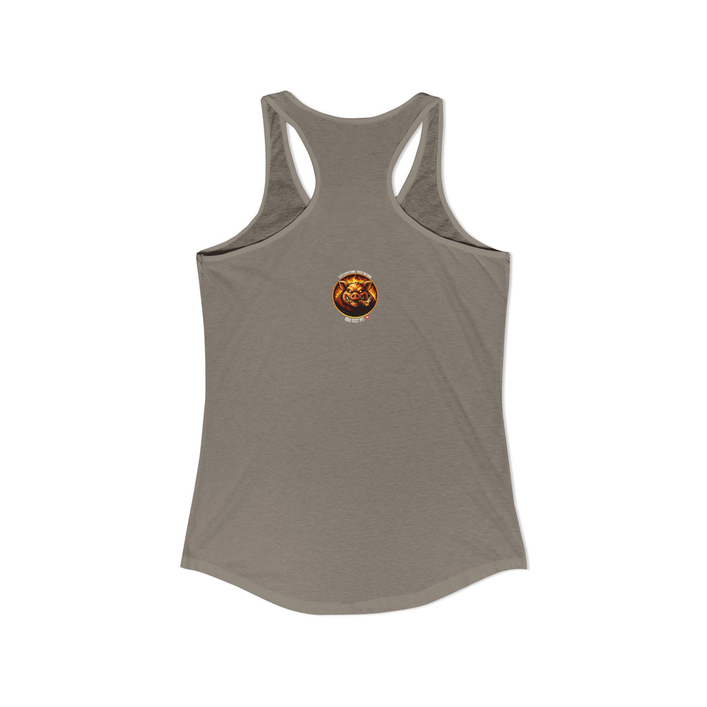 BBQ Test Pit I Like Big Butts women's racerback mockup