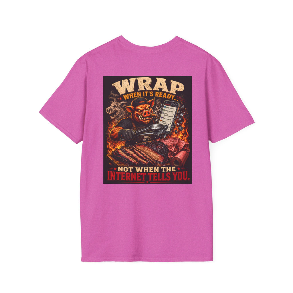 BBQ Test Pit Wrap When It's Ready tee mockup