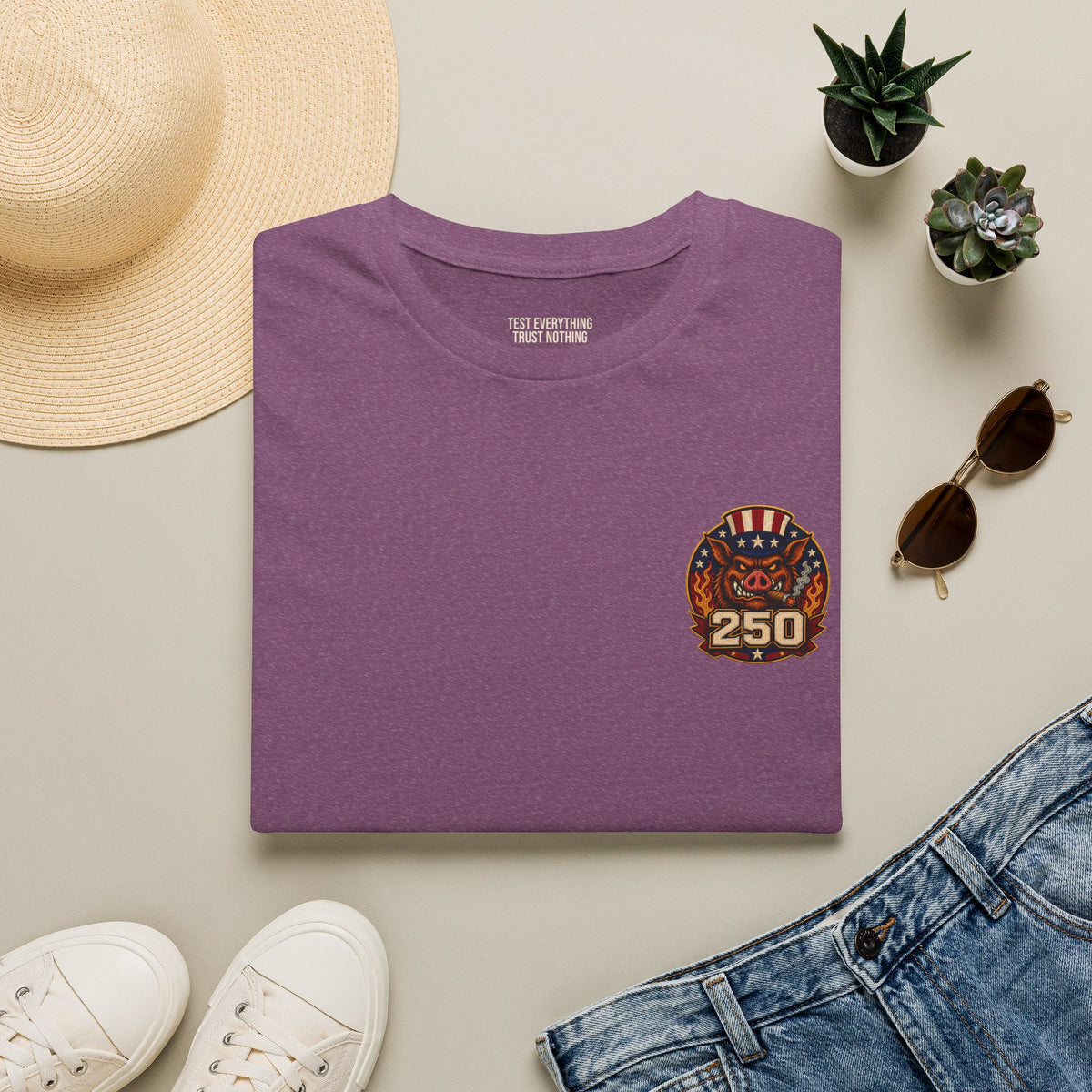 BBQ Test Pit 250 Years of Freedom tee mockup